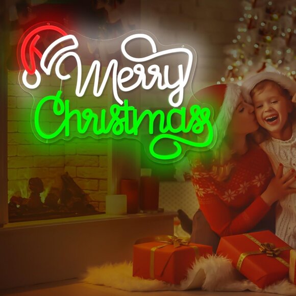 Merry Christmas Neon Sign  Led Candy Dimmable Light Up Sign for Party Kids - Picture 6 of 7